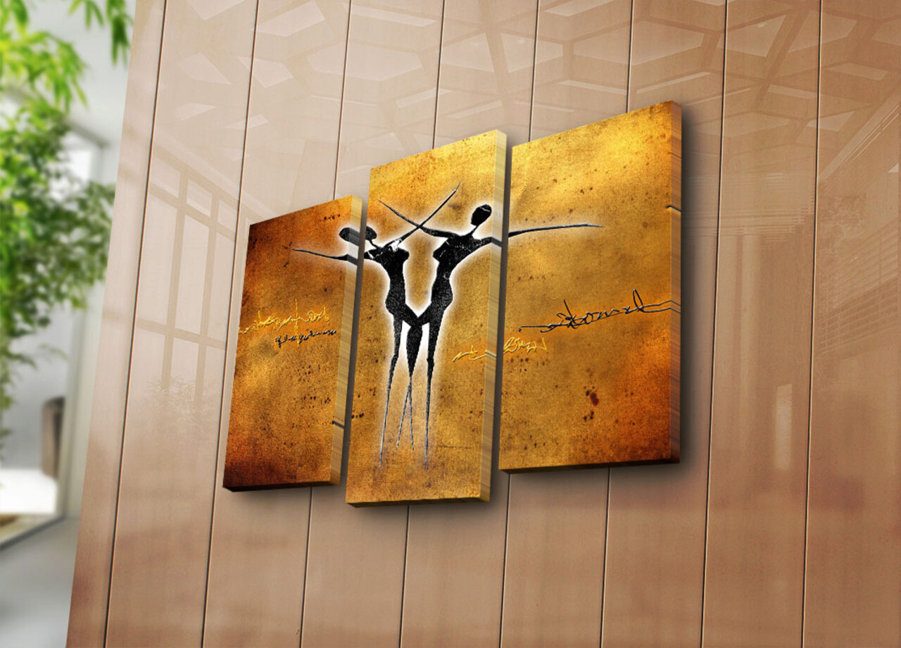 Tablou decorativ, 3PATK-104, 20 x 39 cm, 2 piese, Multicolor - imagine 5